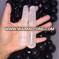 Natural Smooth clear crystal Massage Wands Polished stone healing wand